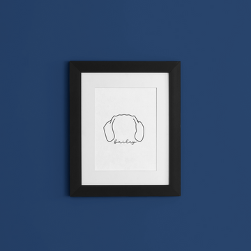 Personalized Modern Pet Minimalist Art Line Print